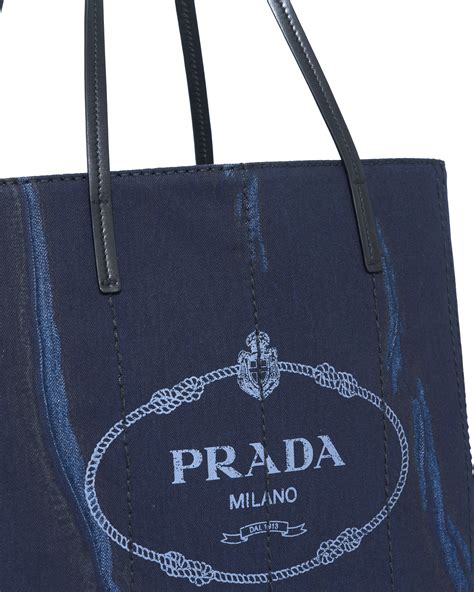 prada denim tote bag
